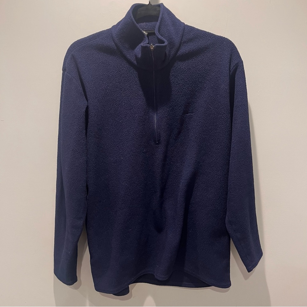 Patagonia Capilene Sweater Mens Sz L Navy Blue Fleece 1/4 Zipper Vintage